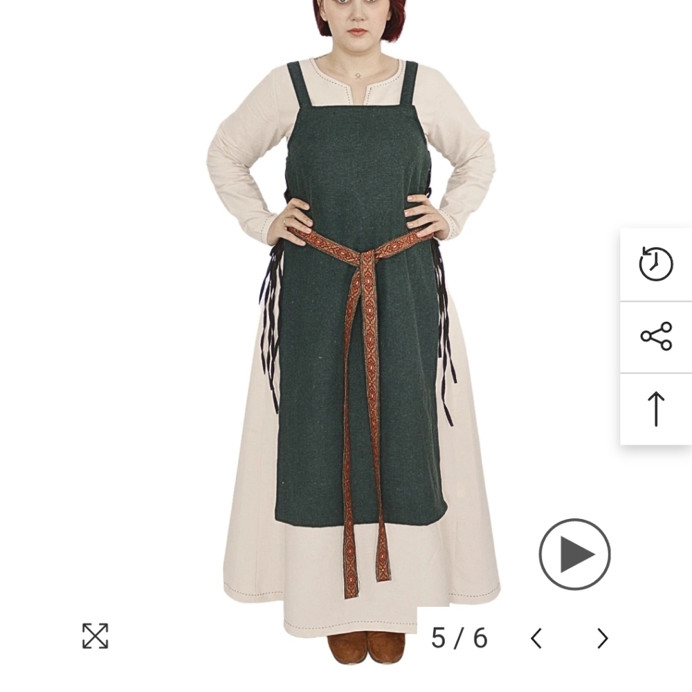 8XL Medieval Viking Cotton Pinafore Apron Dress Gyda Ren Faire Fantasy
